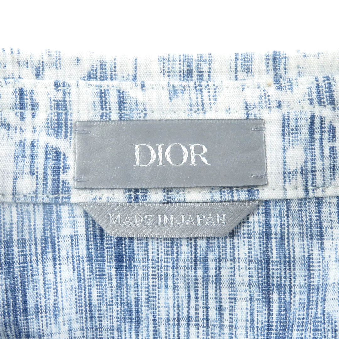 Dior HOMME Long sleeve shirt 013D585BY989 Main: 100% cotton Indigo blue mens 45 Used Authentic