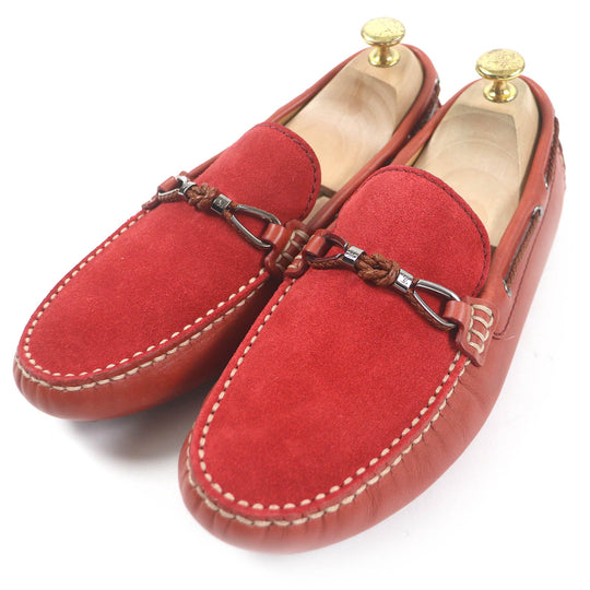 LOUIS VUITTON loafers Main: suede leather, Main: leather Red type mens 6.5 Used Authentic