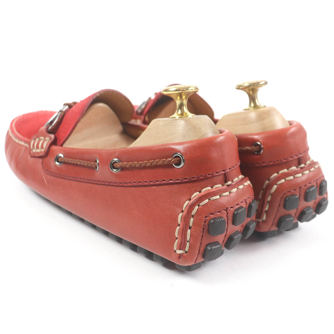 LOUIS VUITTON loafers Main: suede leather, Main: leather Red type mens 6.5 Used Authentic