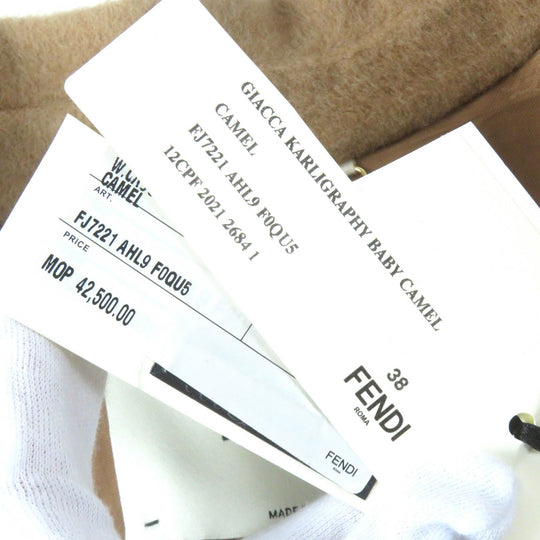 FENDI pea coat FJ7221 Outer: 100% camel, Lining: 100% rayon light brown Women 38 Used Authentic