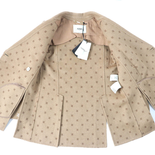 FENDI pea coat FJ7221 Outer: 100% camel, Lining: 100% rayon light brown Women 38 Used Authentic
