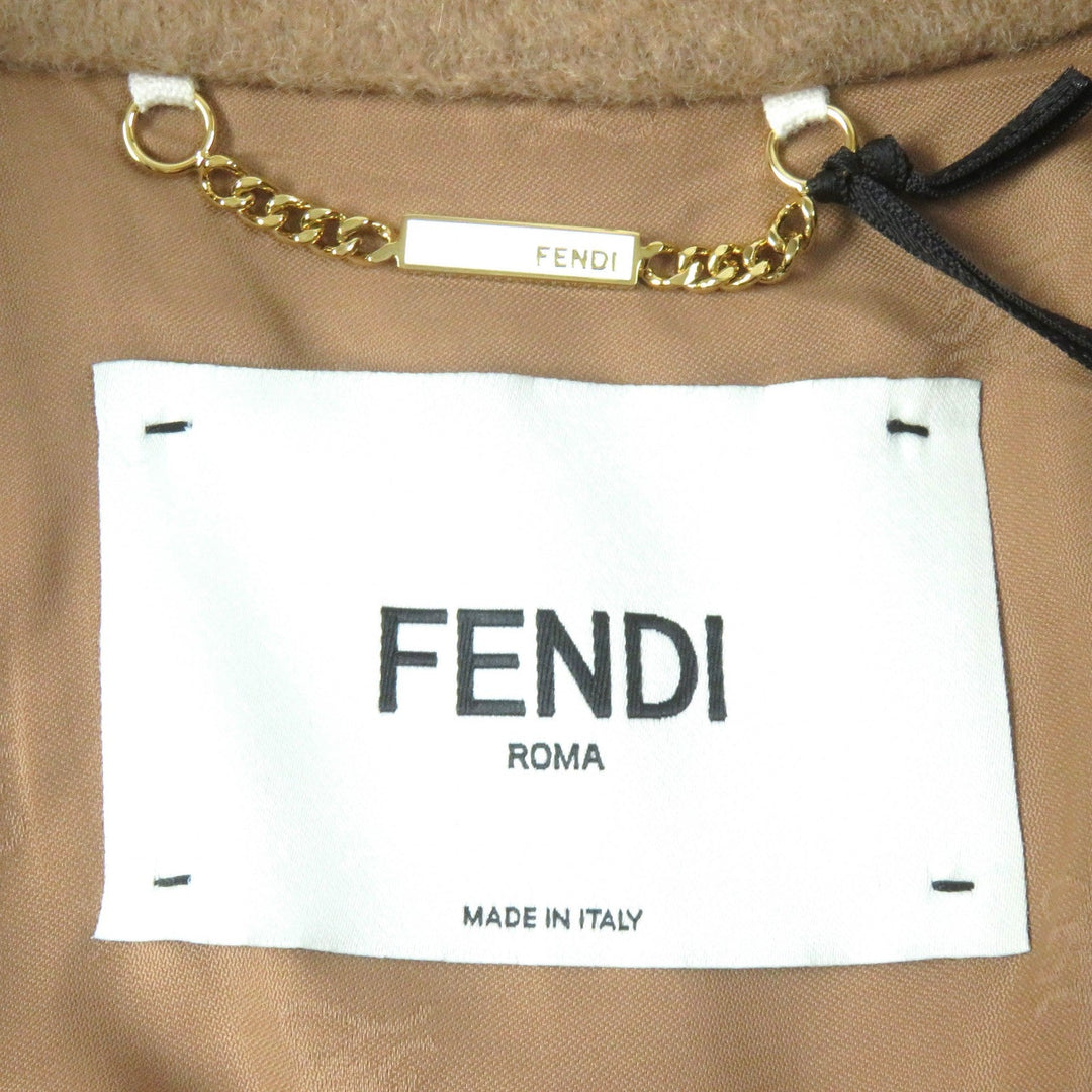 FENDI pea coat FJ7221 Outer: 100% camel, Lining: 100% rayon light brown Women 38 Used Authentic