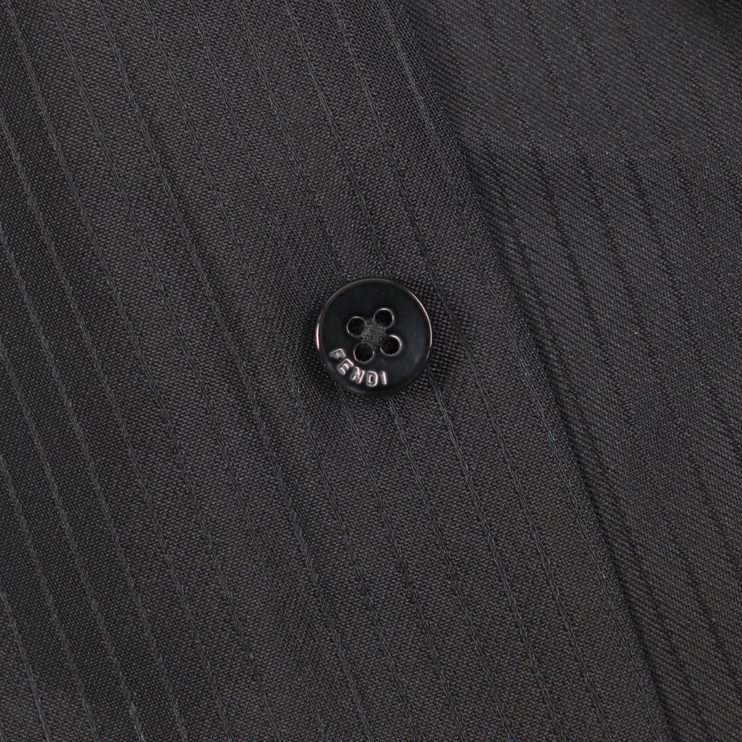 FENDI Long sleeve shirt Main: 73% rayon, Main: 27% silk black mens 40 Used Authentic