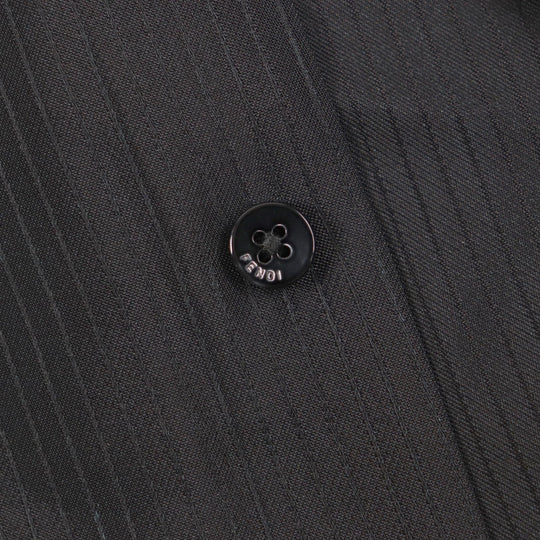 FENDI Long sleeve shirt Main: 73% rayon, Main: 27% silk black mens 40 Used Authentic