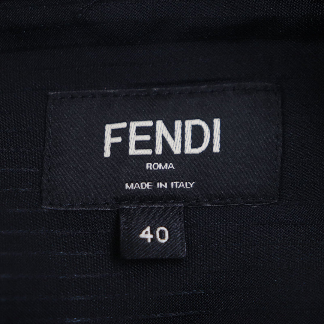 FENDI Long sleeve shirt Main: 73% rayon, Main: 27% silk black mens 40 Used Authentic