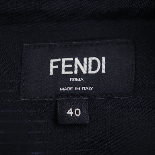 FENDI Long sleeve shirt Main: 73% rayon, Main: 27% silk black mens 40 Used Authentic