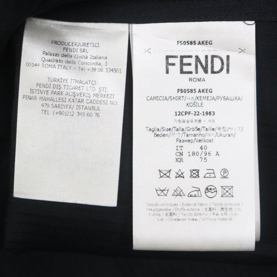 FENDI Long sleeve shirt Main: 73% rayon, Main: 27% silk black mens 40 Used Authentic