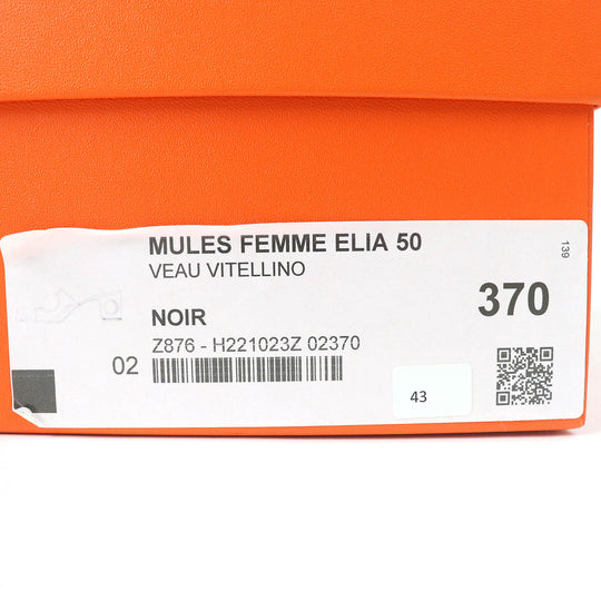 HERMES Mule 221023Z Main: Leather black Area Lab Women 37 Used Authentic