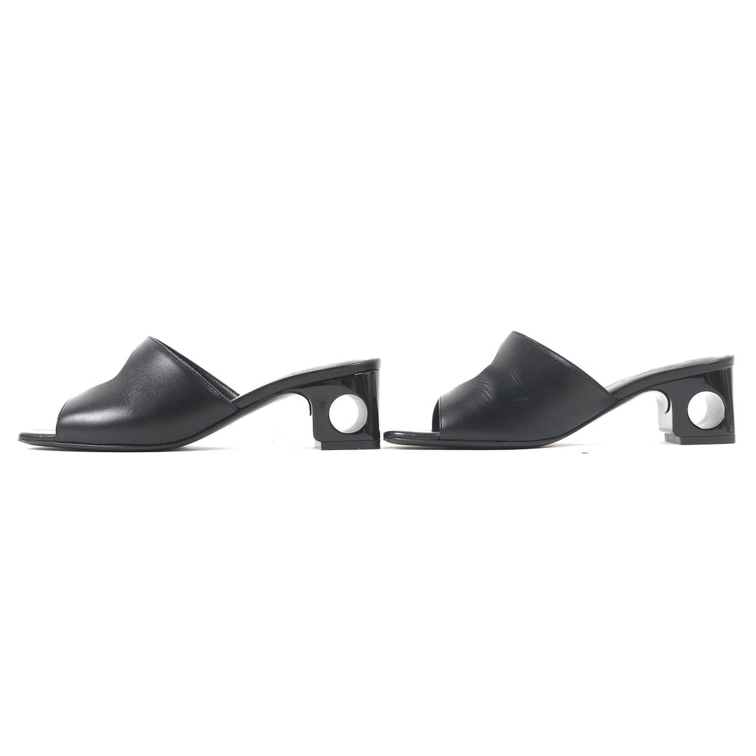 HERMES Mule 221023Z Main: Leather black Area Lab Women 37 Used Authentic