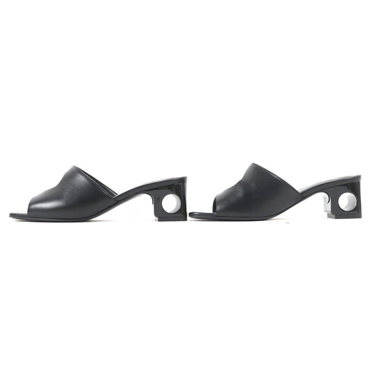 HERMES Mule 221023Z Main: Leather black Area Lab Women 37 Used Authentic