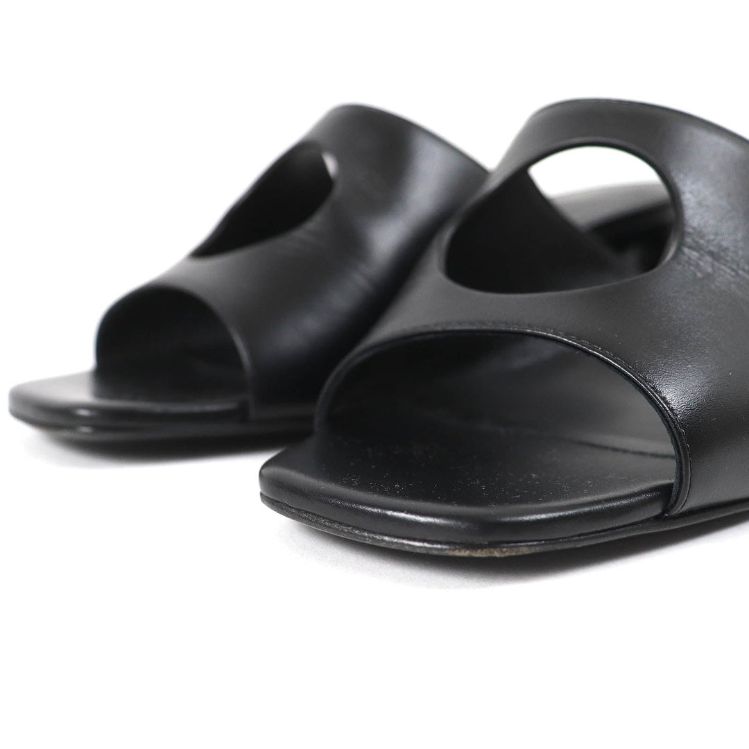 HERMES Mule 221023Z Main: Leather black Area Lab Women 37 Used Authentic