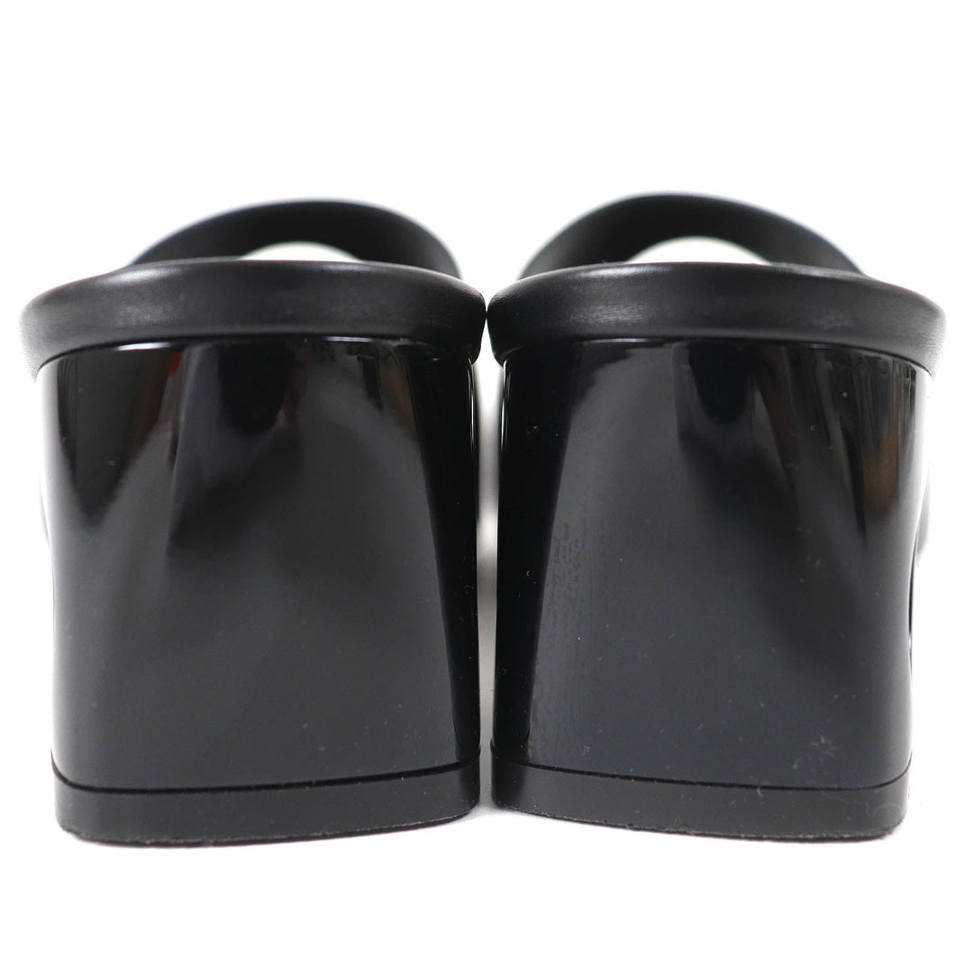 HERMES Mule 221023Z Main: Leather black Area Lab Women 37 Used Authentic