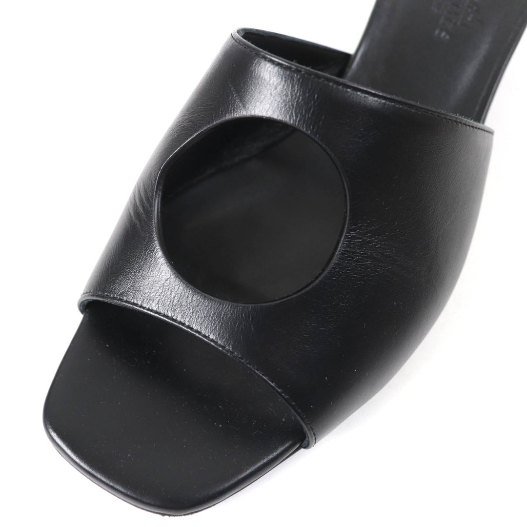 HERMES Mule 221023Z Main: Leather black Area Lab Women 37 Used Authentic