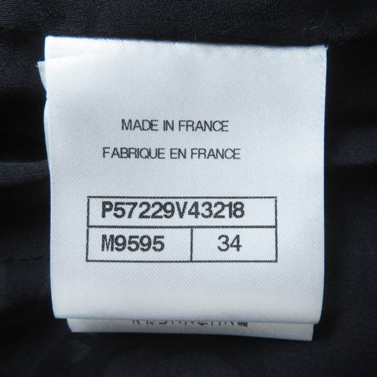 CHANEL coat P57229 Outer: 80% wool, Outer: 14% nylon, Outer: 6% rayon, Lining: 100% silk, Part: 62% wool Black navy Women 34 Used Authentic