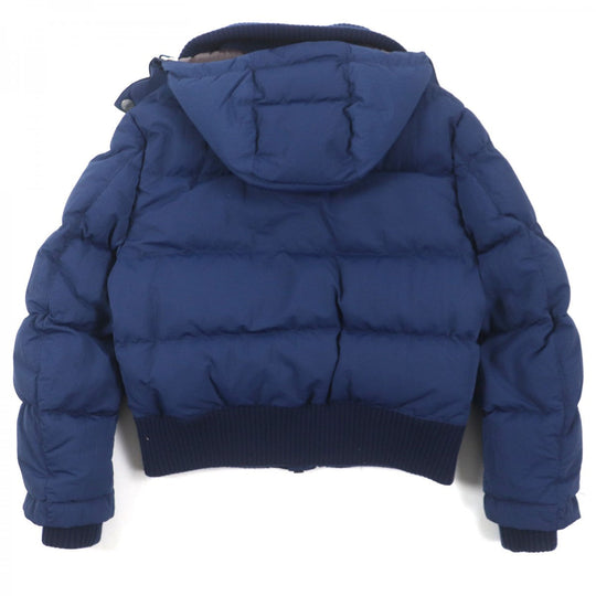 HERMES Down jacket Main: 100% nylon, Lining: 100% nylon, Leather part: sheepskin, Part: 68% wool, Part: 29% cashmere Navy mens 46 Used Authentic