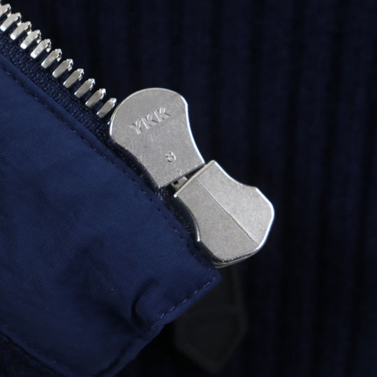 HERMES Down jacket Main: 100% nylon, Lining: 100% nylon, Leather part: sheepskin, Part: 68% wool, Part: 29% cashmere Navy mens 46 Used Authentic