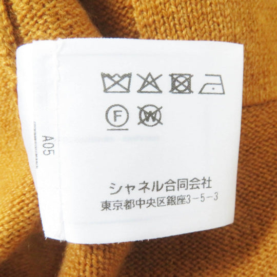 CHANEL cardigan P71510 Main: 100% cashmere Mustard Bordeaux Women 42 Used Authentic