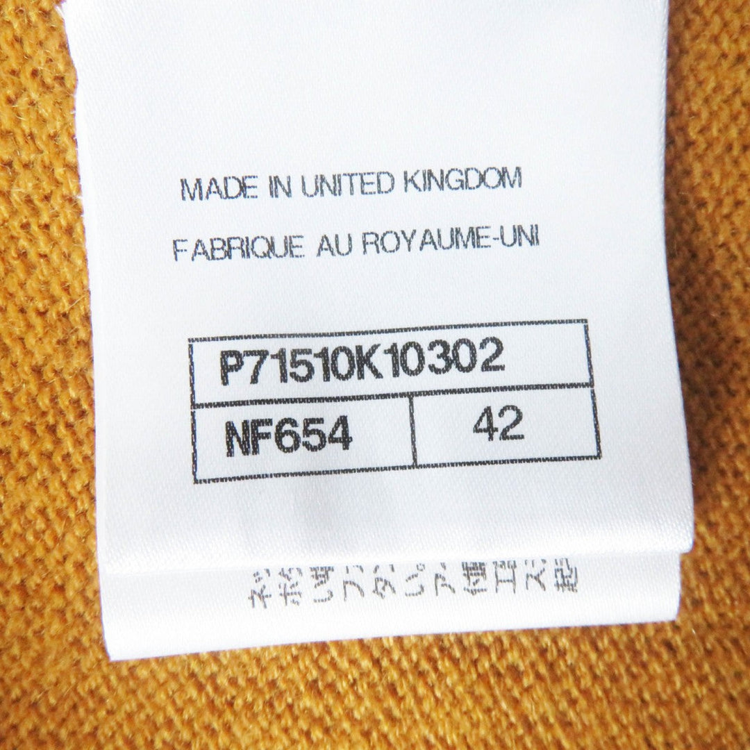 CHANEL cardigan P71510 Main: 100% cashmere Mustard Bordeaux Women 42 Used Authentic