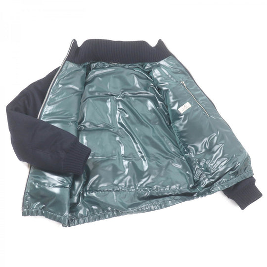 HERMES Down jacket Main: 100% cashmere, Lining: 63% polyester, Lining: 37% nylon, Part: 68% wool, Part: 29% cashmere Navy mens 46 Used Authentic