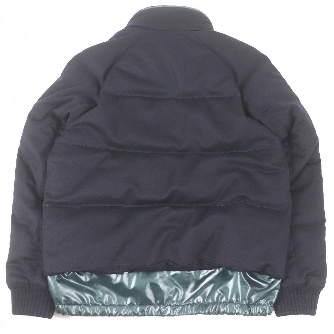 HERMES Down jacket Main: 100% cashmere, Lining: 63% polyester, Lining: 37% nylon, Part: 68% wool, Part: 29% cashmere Navy mens 46 Used Authentic