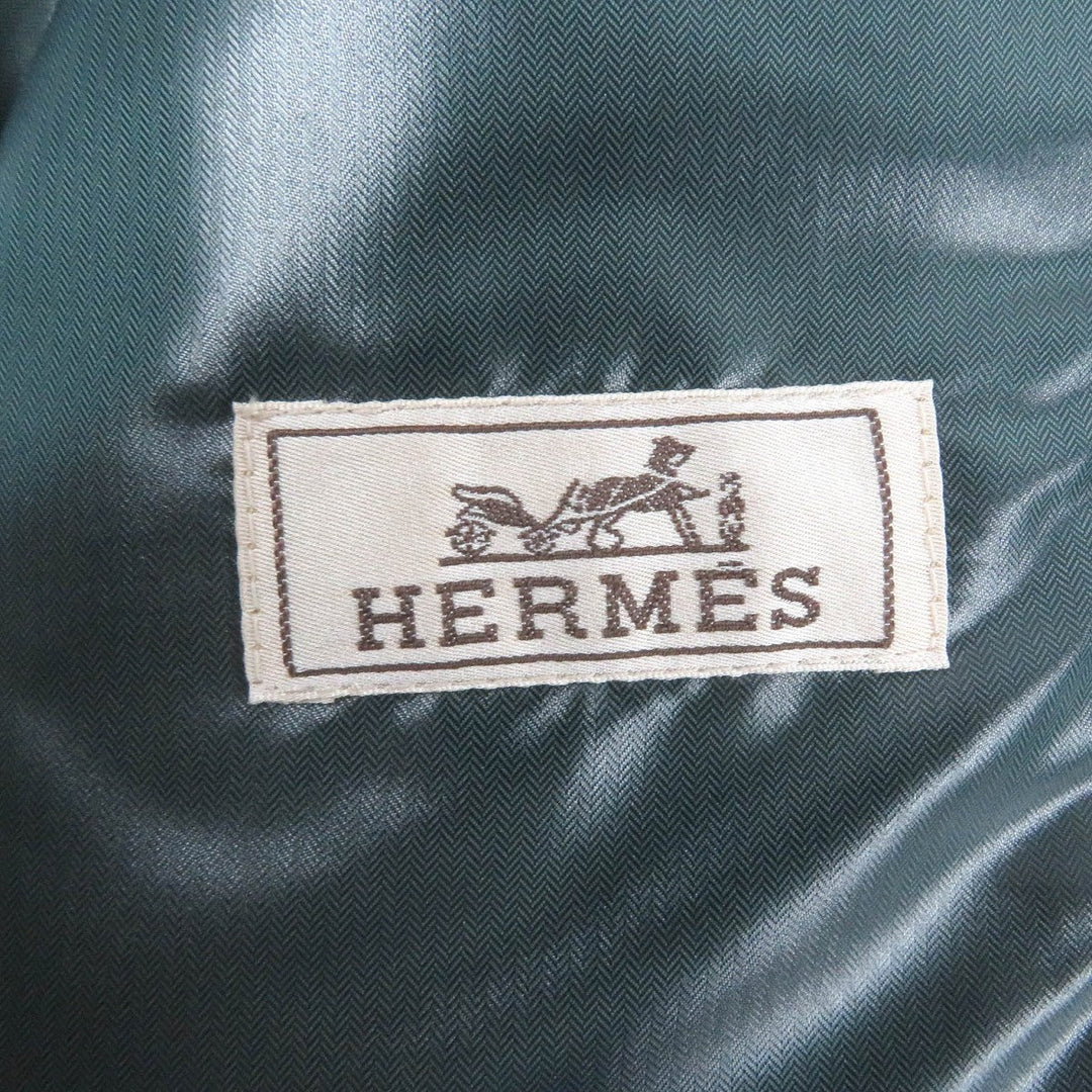HERMES Down jacket Main: 100% cashmere, Lining: 63% polyester, Lining: 37% nylon, Part: 68% wool, Part: 29% cashmere Navy mens 46 Used Authentic