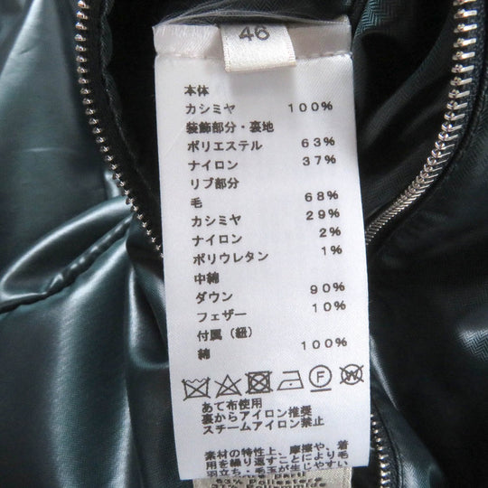 HERMES Down jacket Main: 100% cashmere, Lining: 63% polyester, Lining: 37% nylon, Part: 68% wool, Part: 29% cashmere Navy mens 46 Used Authentic