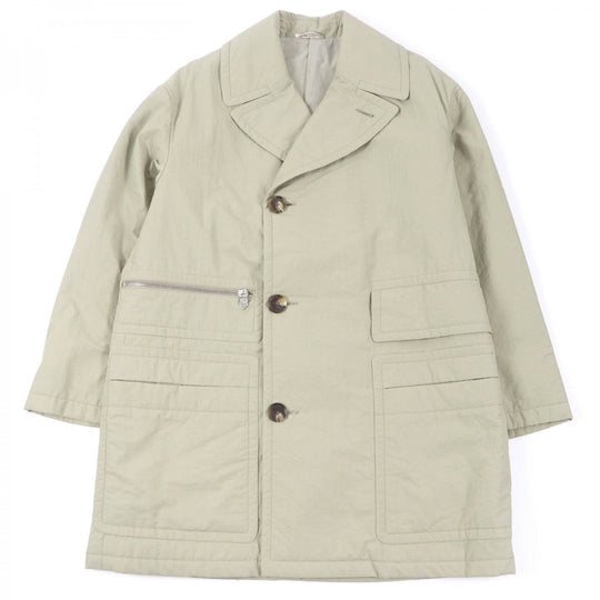 HERMES coat Outer: 57% nylon, Outer: 43% cotton, Lining: 80% nylon, Lining: 20% polyurethane, Filling: 95% polyester khaki mens 44 Used Authentic