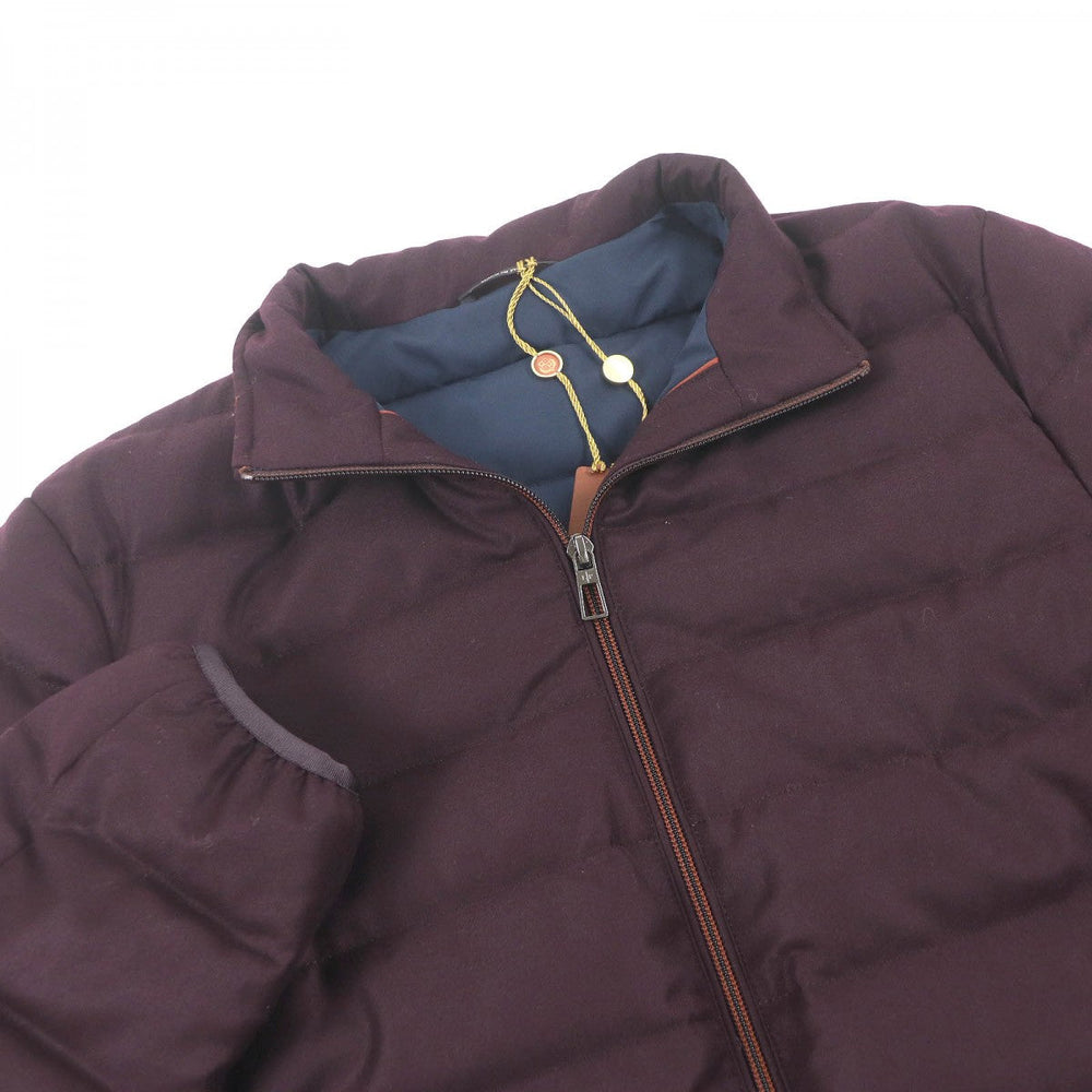 Loro Piana Down jacket FAI2048 Main: 95% wool, Main: 5% silk, Lining: 100% polyester, Filling: 90% down, Filling: 10% feather purple mens S Used Authentic