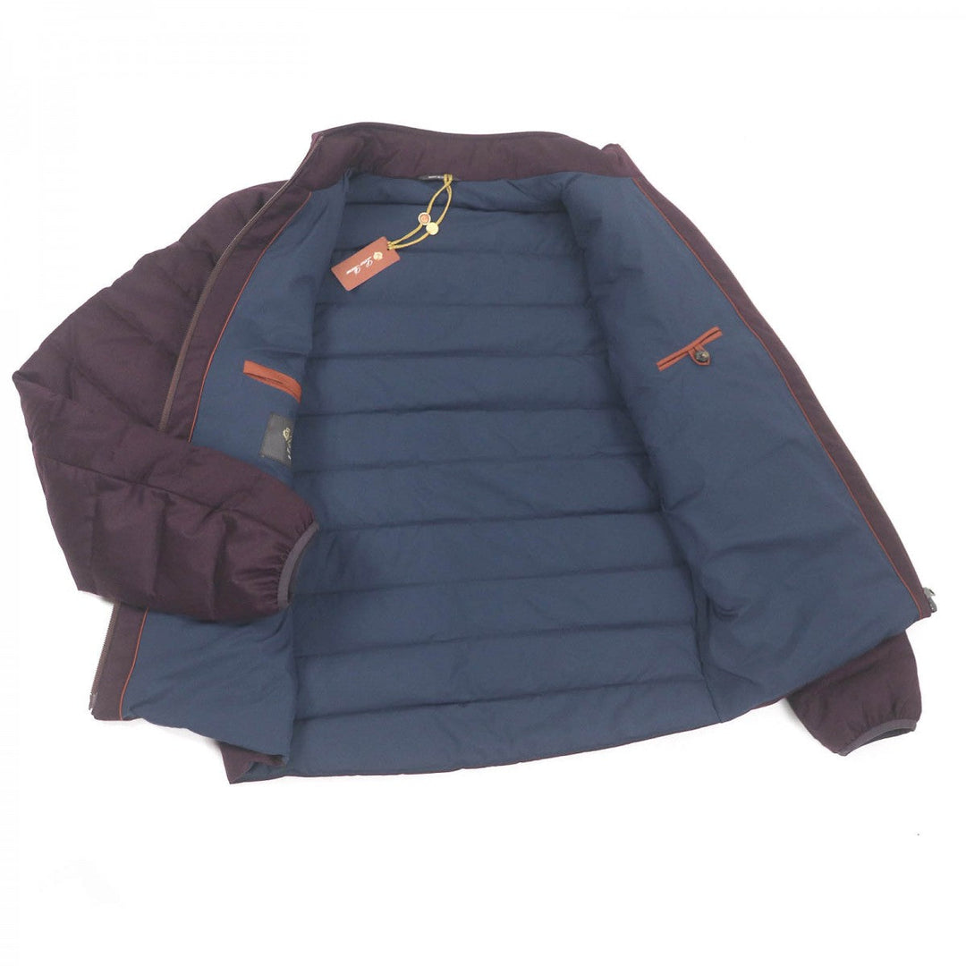 Loro Piana Down jacket FAI2048 Main: 95% wool, Main: 5% silk, Lining: 100% polyester, Filling: 90% down, Filling: 10% feather purple mens S Used Authentic