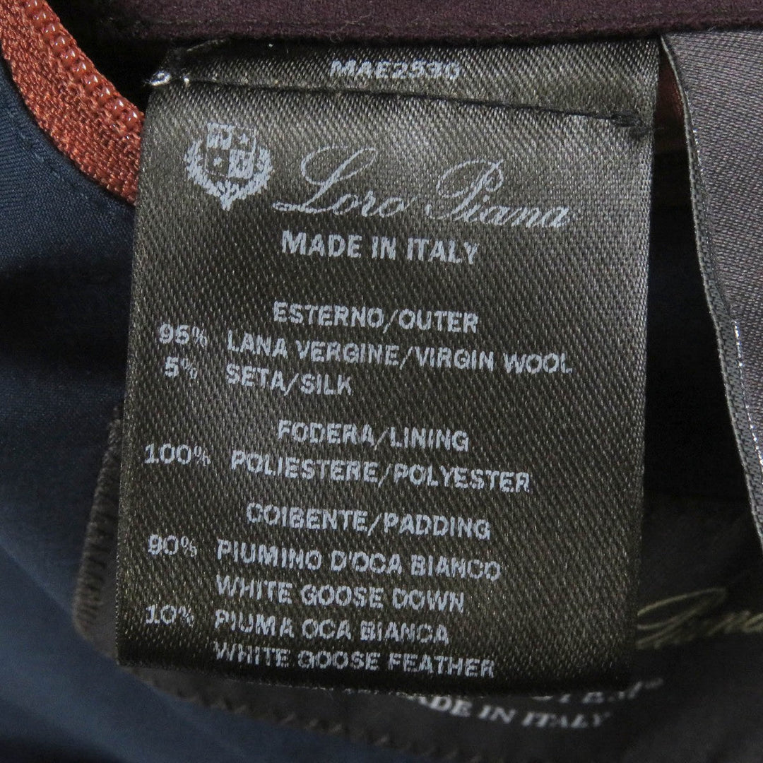 Loro Piana Down jacket FAI2048 Main: 95% wool, Main: 5% silk, Lining: 100% polyester, Filling: 90% down, Filling: 10% feather purple mens S Used Authentic