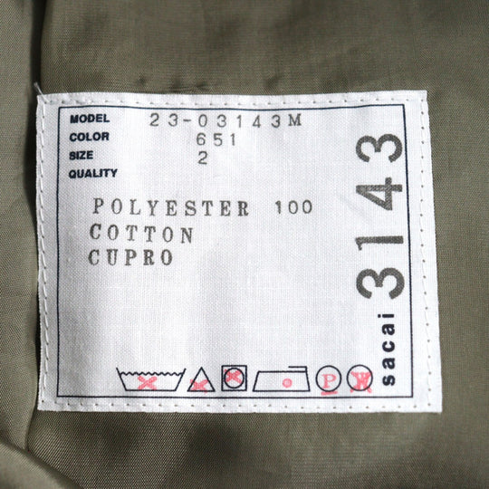 Sacai Pants 23-03143M polyester beige Matte Tatteta Punts 2