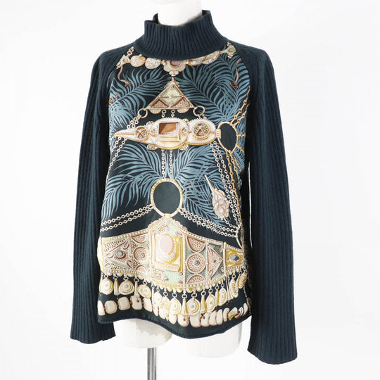 HERMES knit silk Dark Green Multi Margiela period XL