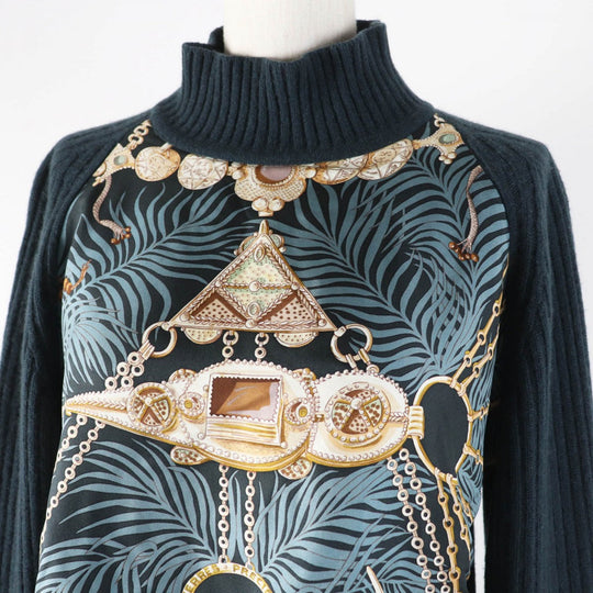 HERMES knit silk Dark Green Multi Margiela period XL