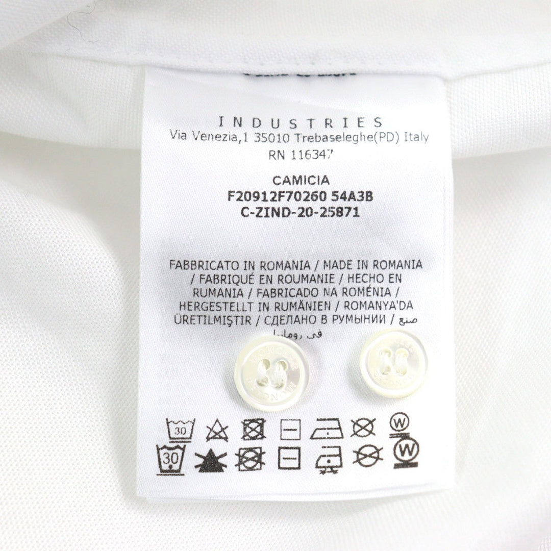 MONCLER Long sleeve shirt F20912F70260 54A3B Outer material: 100% cotton white CAMICIA mens M Used Authentic