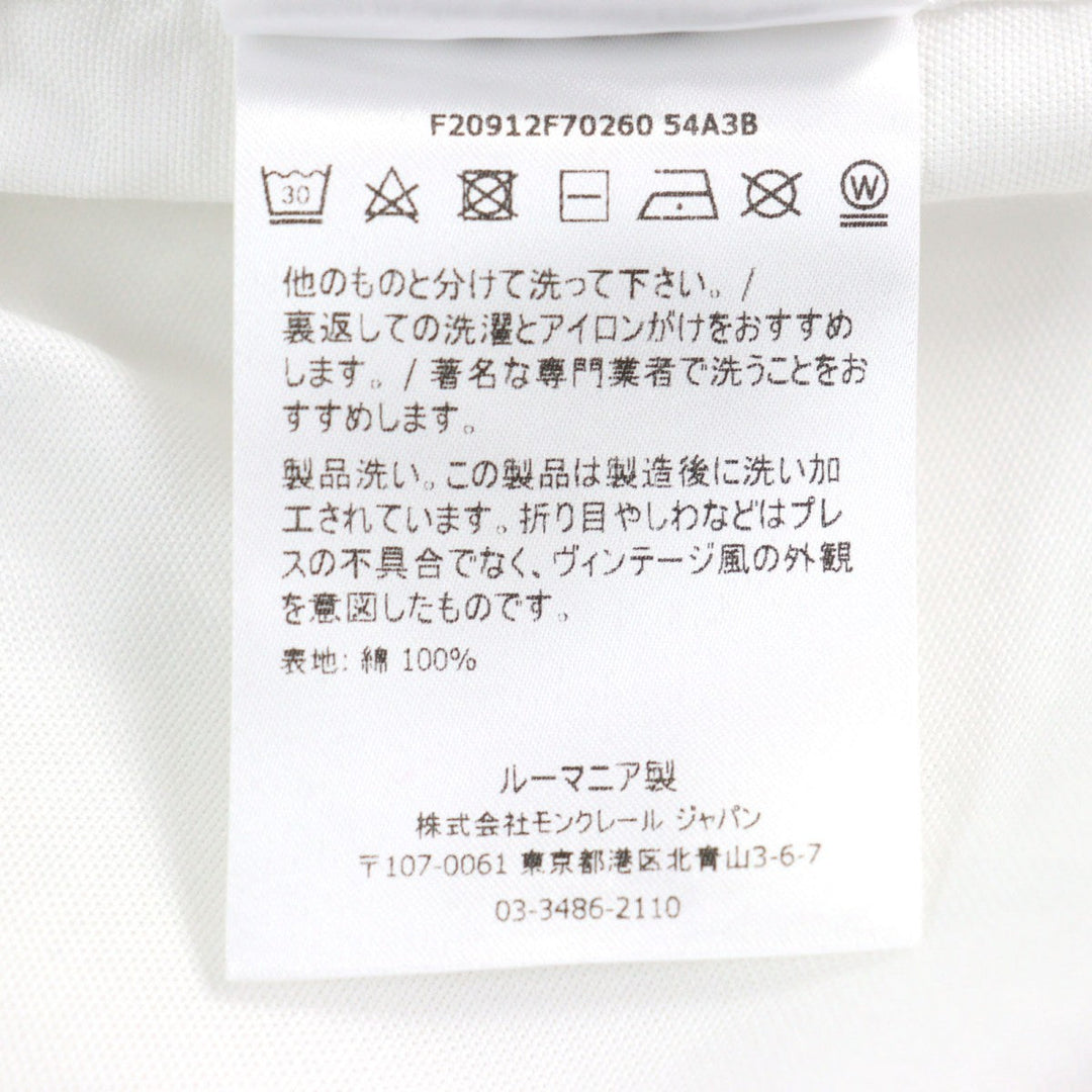 MONCLER Long sleeve shirt F20912F70260 54A3B Outer material: 100% cotton white CAMICIA mens M Used Authentic