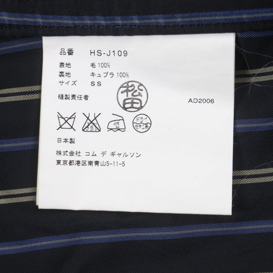 COMME des GARCONS HOMME tailored jacket HS-J109 Outer: 100% wool, Lining: 100% cupra black mens XS Used Authentic
