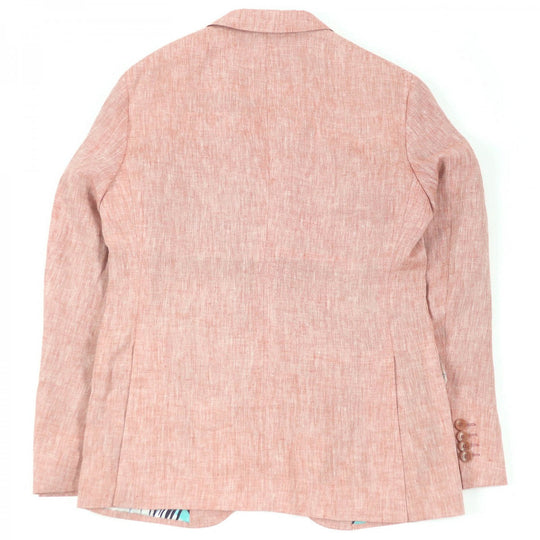ETRO tailored jacket Outer: 100% linen, Lining: 50% rayon, Lining: 50% cupra, Sleeve lining: 100% rayon pink mens 46 Used Authentic