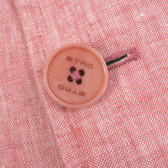 ETRO tailored jacket Outer: 100% linen, Lining: 50% rayon, Lining: 50% cupra, Sleeve lining: 100% rayon pink mens 46 Used Authentic