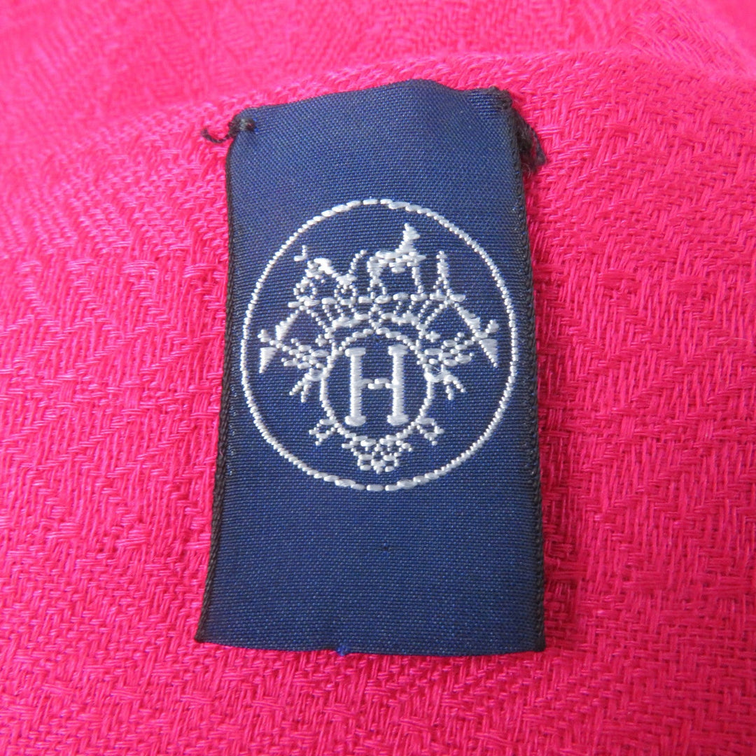 HERMES Stall Main: 65% cashmere, Main: 35% silk pink Women Used Authentic