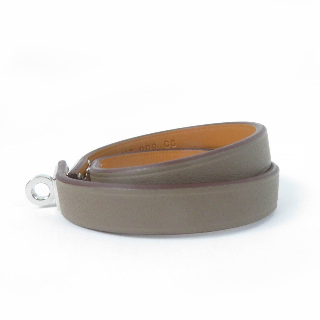 HERMES bracelet Vaux Swift, Stainless Steel Brown Kelly bag tour Women Used Authentic