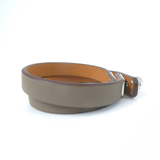 HERMES bracelet Vaux Swift, Stainless Steel Brown Kelly bag tour Women Used Authentic