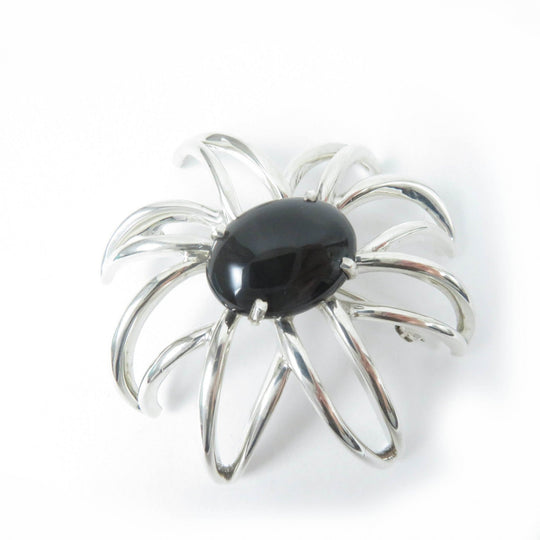 TIFFANY&Co. Brooch Main: SV925, Part: Onyx Silver black Women Used Authentic