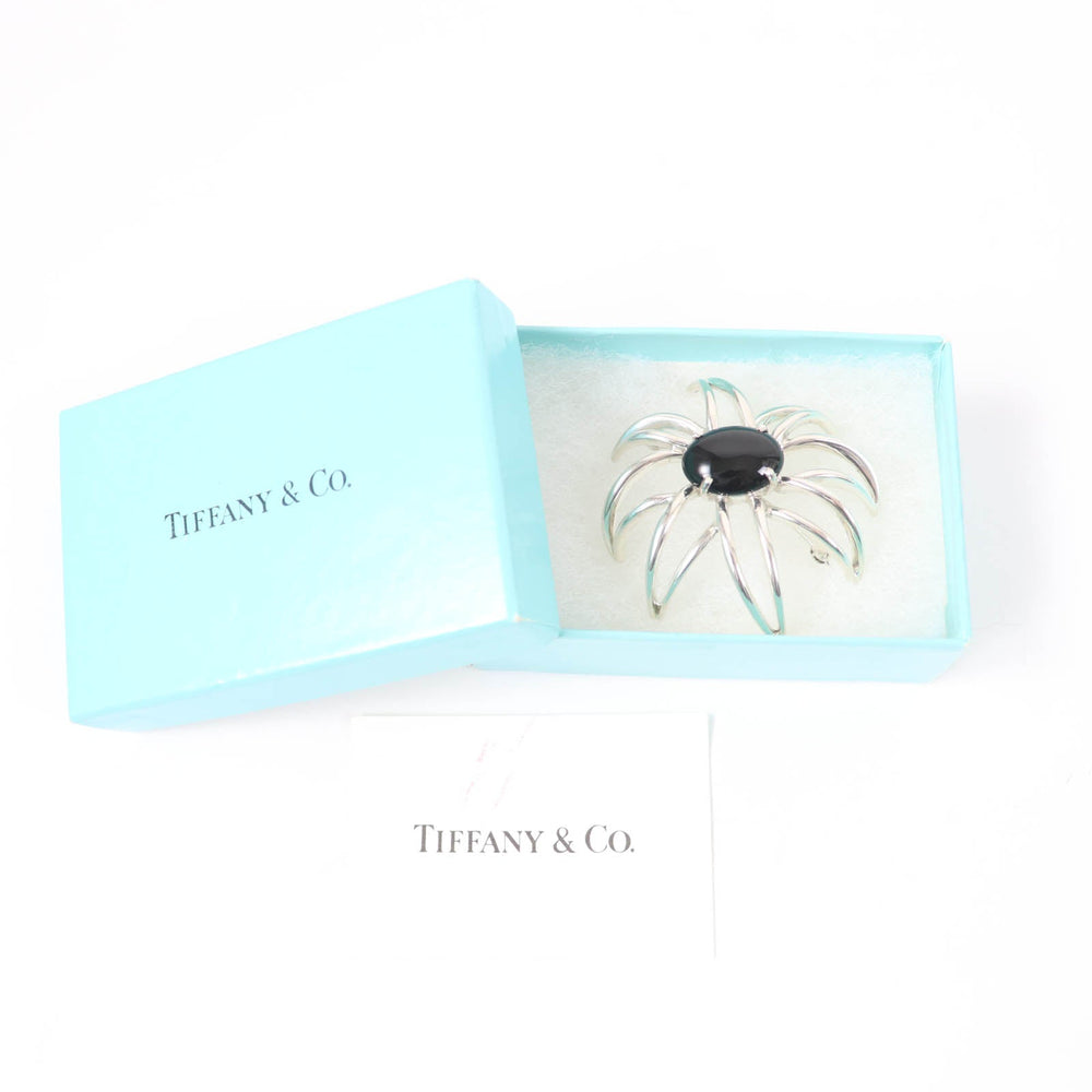 TIFFANY&Co. Brooch Main: SV925, Part: Onyx Silver black Women Used Authentic