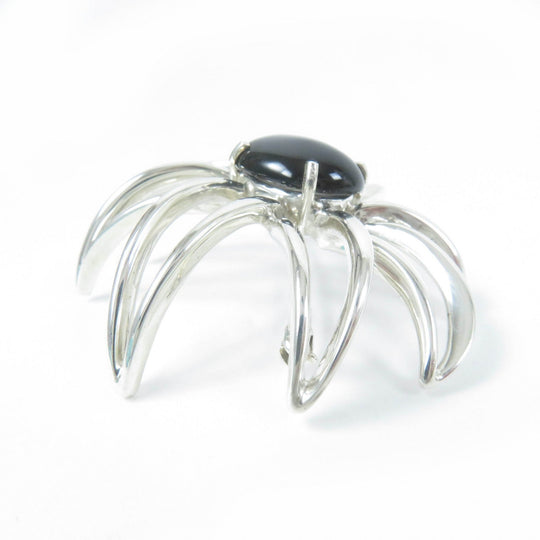 TIFFANY&Co. Brooch Main: SV925, Part: Onyx Silver black Women Used Authentic