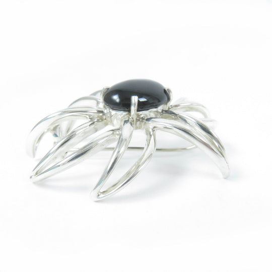 TIFFANY&Co. Brooch Main: SV925, Part: Onyx Silver black Women Used Authentic