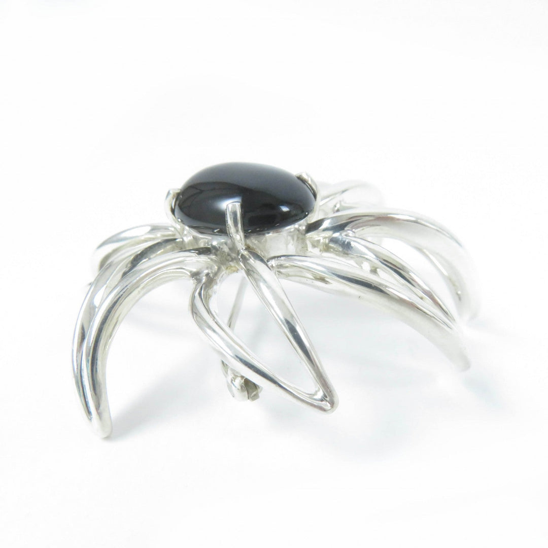 TIFFANY&Co. Brooch Main: SV925, Part: Onyx Silver black Women Used Authentic