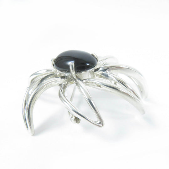 TIFFANY&Co. Brooch Main: SV925, Part: Onyx Silver black Women Used Authentic