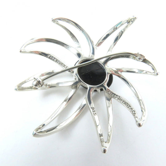 TIFFANY&Co. Brooch Main: SV925, Part: Onyx Silver black Women Used Authentic