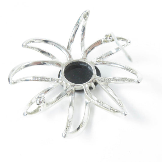 TIFFANY&Co. Brooch Main: SV925, Part: Onyx Silver black Women Used Authentic