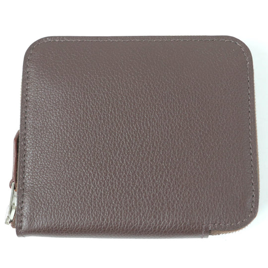 HERMES Coin case Epsom mocha Azap compact silk in
